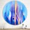 Designart - Colorful Twisted Wavy Shape In Motion I - Modern Metal Circle Wall Art